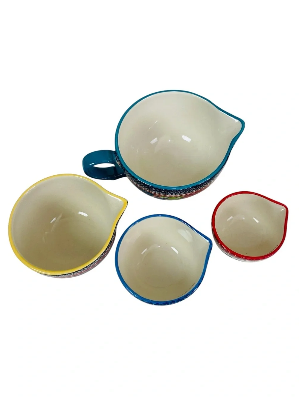 The Pioneer Woman Dazzling Dahlias 4 Piece Nesting Stoneware Measuring Cup Set